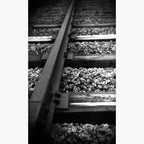 close up train tracks - Foma Fomapan Active 400 ISO 35mm black and white film example image