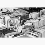stacked books - Ilford HP5 Plus 400 ISO 35mm black and white film example image